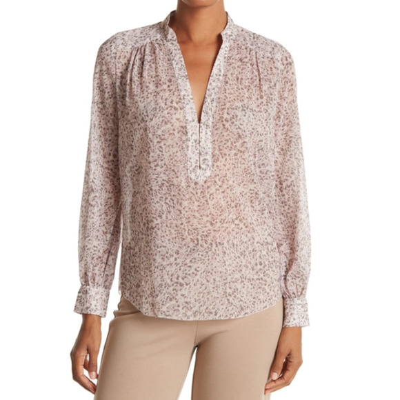 L'Agence Women's Kavita top semi sheer printed size Small - Picture 1 of 8